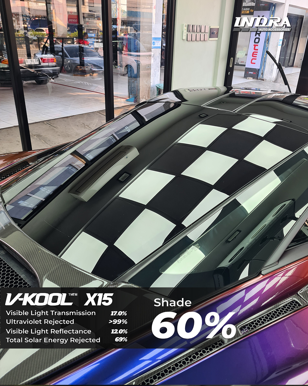 TAMPAK LUAR KACA BELAKANG MCLAREN 720S